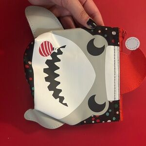 Thirty-One Shark Face Christmas Kids Pouch - Gray, Black, and Red